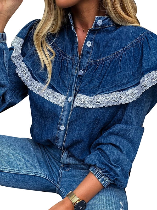 womens denim shirt walmart