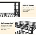 thumbnail image 6 of Miniyam Full over Full Metal Bunk Bed Frame with Dual Guardrails and Ladders, Heavy-Duty Quiet Design, Black, 6 of 8