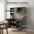 thumbnail image 4 of Rack Alacena de Cocina de Madera con 3 Puertas y 1 Cajón Mueble Organizador Multiusos para el Hogar, 4 of 8