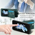 thumbnail image 2 of Zipper Back Wallet Case for Samsung Galaxy Z Flip 6, Detachable Card Slots Pocket Magnetic Classic Cover with Kickstand Shockproof Anti-Scratches Folding Case for Samsung Galaxy Z Flip 6, Green, 2 of 11