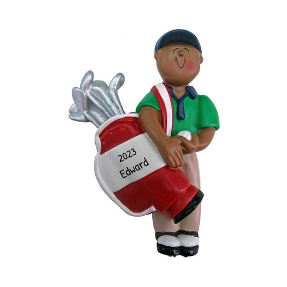 Personalized Golf Christmas Ornaments 2024 - Golfer Ornament, Golf Decor, Golf Ornament, Golf Themed Gifts for Men, Golf Decorations - Black Male - Free Customization
