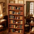 thumbnail image 4 of 1:12 Scale Miniature Wooden Bookcase Tiny 6 Compartments Bookshelf For Doll House Living Room Furniture Decoration, 4 of 9