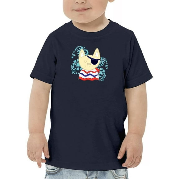 Cute Marine Cat Eyepatch T-Shirt Toddler -Image by Shutterstock,  2 Toddler