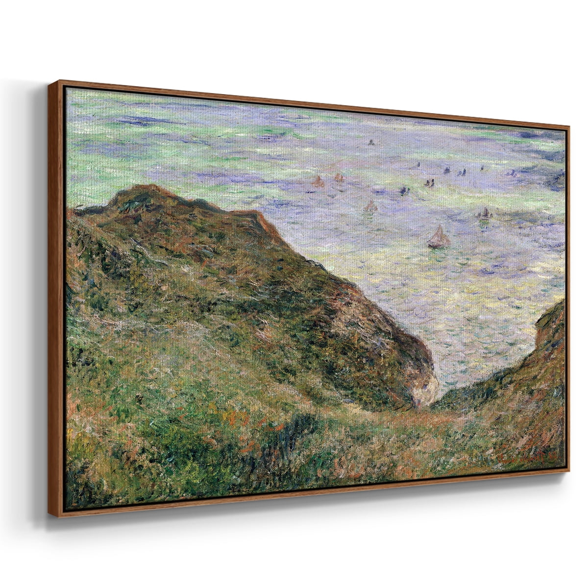 Vintage Landscape-CLI By Wexford Home Framed in Walnut Wood Gallery Wrapped Canvas 25 in. x 37 in.
