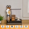 thumbnail image 4 of Organizador de fregadero de cocina, soporte para esponja de fregadero de cocina, escurridor de paños de cocina de acero inoxidable y soporte para cepillos de fregadero, 4 of 8