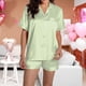 thumbnail image 2 of Conjunto de dos piezas para mujer con camiseta de manga corta y cuello en V y pantalones cortos, ideal para el verano y el ocio deportivo., 2 of 7