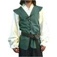 thumbnail image 2 of hopeusnice Men's Vintage Steampunk Vests Gothic Tailcoat Waistcoat Sleeveless Retro Jacket Green L, 2 of 4