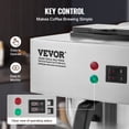 thumbnail image 4 of VEVOR 12 Cups Commercial Drip Coffee Maker, Coffee Maker Machine with 2 Glass Carafes and 2 Warmer Plates, Stainless Steel Pour Over Coffee Brewer for Restaurant, Office, Cafe, 4 of 9