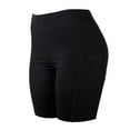 thumbnail image 2 of Sofra Ladies Cotton High Waist Outseam 15" Length Running Workout Biker Shorts w/ Side Pockets, 2 of 4