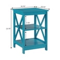 thumbnail image 4 of Pemberly Row Transitional Wood End Table with Middle and Bottom Shelf in Blue, 4 of 4