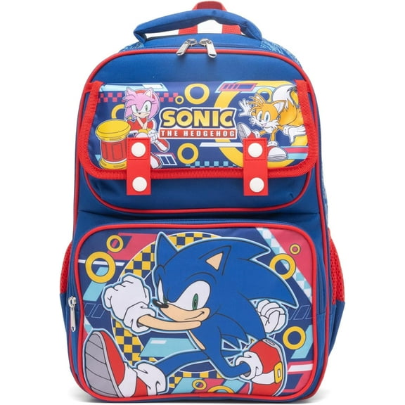 16" Sonic the Hedgehog Large School backpack with Padded Back and Adjustable Straps