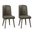 thumbnail image 2 of Dining Chairs Grey and Grey Oak Upholstered Back Side Chairs (Set of 2),Wooden Dining Chairs, 2 of 6