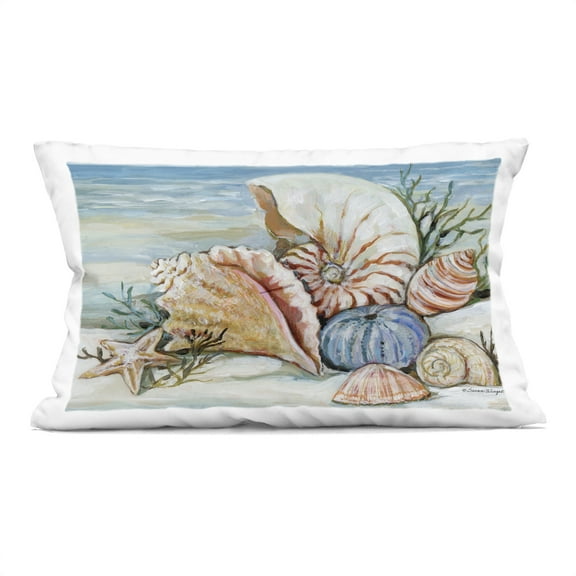 Stupell Industries Shells On The Beach Decorative Printed Throw Pillow, design by Susan Winget
