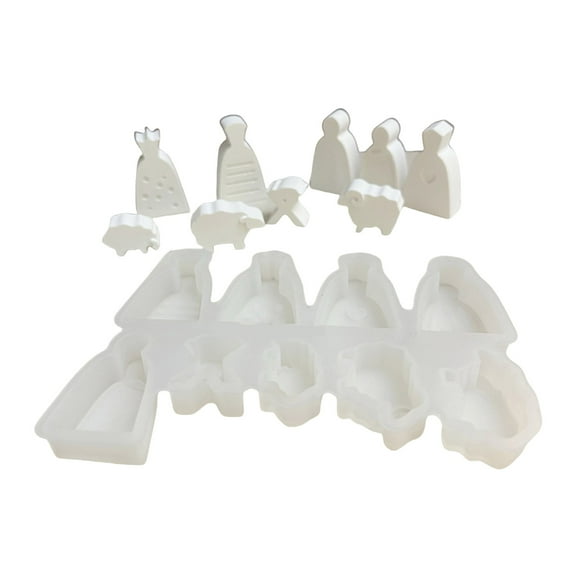 Nativity and Christmas Crafts Mold Flexible Silicone The Advent Molds for Plaster and Concrete Decoration Craft