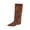 Z06-Brown, variant on Miaoju Knee High Boots Women, Fold Over Shark Boots Pointed Toe block heels Wide Calf,Minimalist Street Style Boots for Fall & Winter