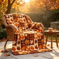 thumbnail image 2 of SLYNSHome Fall Throw Blanket Patchwork Pumpkin Maple Leaf Print Soft Flannel Fleece Cozy Lightweight Decorative Blanket For Couch Sofa Bed Thanksgiving Holiday Home Decor, 2 of 7