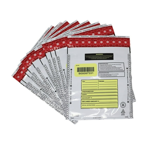 Nadex Coins Tamper Evident 9-Inch x 12-Inch FRAUDSTOPPER Bank Deposit Bags (100 Pack, Opaque), NCS8-1185