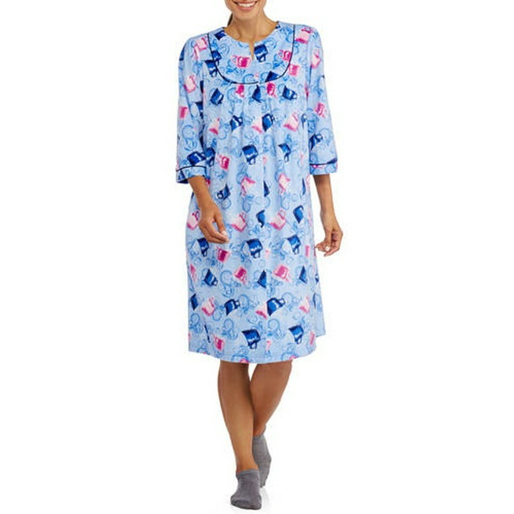 White Stag Women's Microfleece Snap Front Breakfast Robe (Sizes S4X