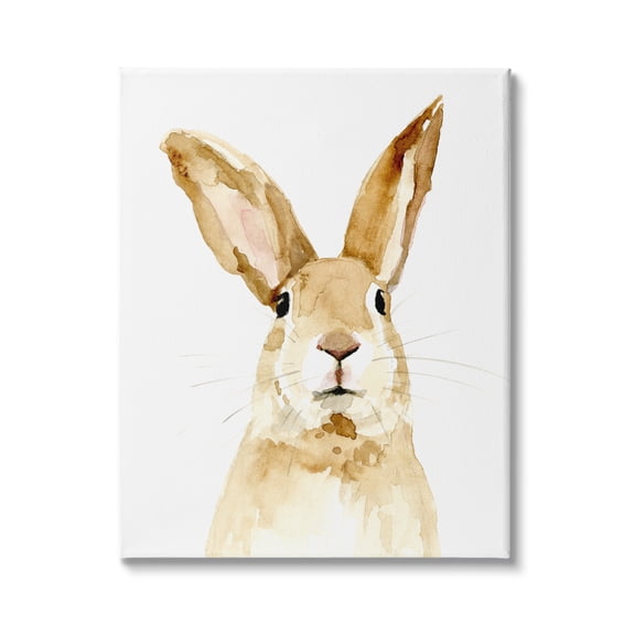 Stupell Industries Wild Bunny Rabbit Watercolor Portrait Wild Forest Animal, 24 x 30, Design by Victoria Barnes