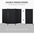 thumbnail image 4 of HOMCOM 6' 3 Panel Room Divider, Double Hinged Privacy Screen, Black, 4 of 10