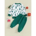 thumbnail image 4 of Wassery Toddler Boys Girls 2 Piece Christmas Outfits Set Baby Christmas Tree Print Long Sleeve Sweatshirt Sweatpants 6M 12M 18M 2T 3T Infant Fall Spring Clothes, 4 of 9