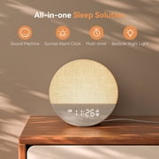 Dreamegg White Noise Sound Machine for Adult Sleep Sunrise Wake Up Alarm, 29 Soothing Sounds Therapy, White