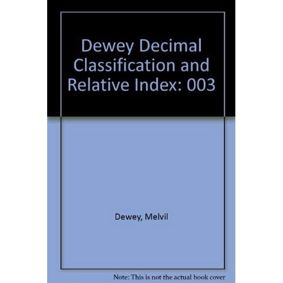 Pre-Owned Dewey Decimal Classification and Relative Index, 9780910608213, 0910608210, Hardcover, 19 edition