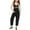 Z-Black48, variant on JIAYUE Boys Girls Jumpsuits Square Collar Sleeveless For Back To School Letter Print Casual Suspender Pants Comfortable Playwear Stylish Overalls Kids Rompers