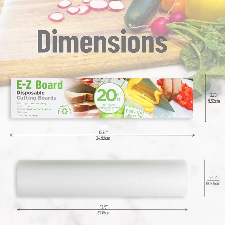 Mind Reader E-Z Board Disposable Plastic Cutting Board, 20 square