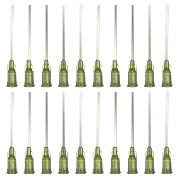14Ga Dispensing Needles, 52PCS 1.5 Inch Industrial Blunt Tip Dispensing Needle Syringes with Luer Lock Needle for Refilling Liquid Inks Adhesive Glue Oil,Dark Green