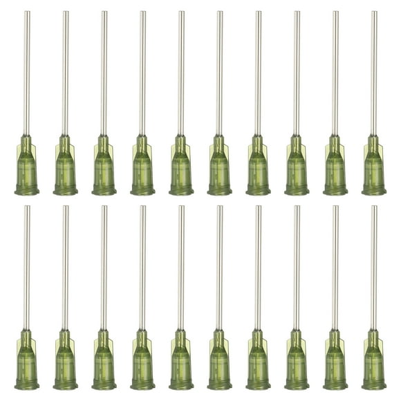 Agujas de dispensación de 14Ga, 52PCS de 1.5 pulgadas, jeringas de aguja de punta roma con bloqueo Luer para rellenar tintas líquidas, adhesivos, aceites, verde oscuro