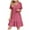 Watermelon Red, variant on Kyusrd Summer Dresses For Women 2025 Vacation Short Sleeve Elegant Mini Dress High Waist Pleated Summer Casual Dresses Flowy V Neck Beach Dress Ruffle A Line Sun Dresses Women'S Novelty Dresses