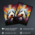 thumbnail image 2 of Old English Sheep Dog Lover Gift Pet Portrait Colourful Artwork Painting Artwork Framed Wall Art Print A4, 2 of 5