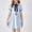 Blue, variant on WAVSUF Girls Short Sleeve Polo Dress, with Socks Set Button Down Cute Bowknot Back to School Uniform Dress Blue 7-8