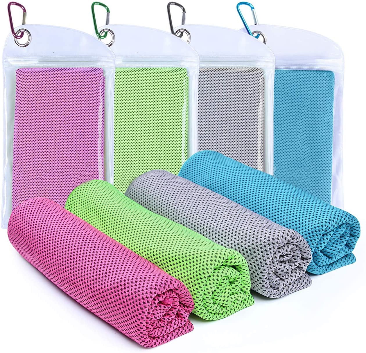 Workout & More Activities 40x 12 4 Packs Soft Breathable Chilly Towel for Yoga Fitness U-Pick Sport Running Cooling Towel Microfiber Towel Gym Workout,Camping Ice Towel