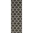 thumbnail image 4 of Unique Loom 3145457 Tapis de Couloir Rond Trellis Frieze 2 x 6 Pi, Gris Foncé, 4 of 5