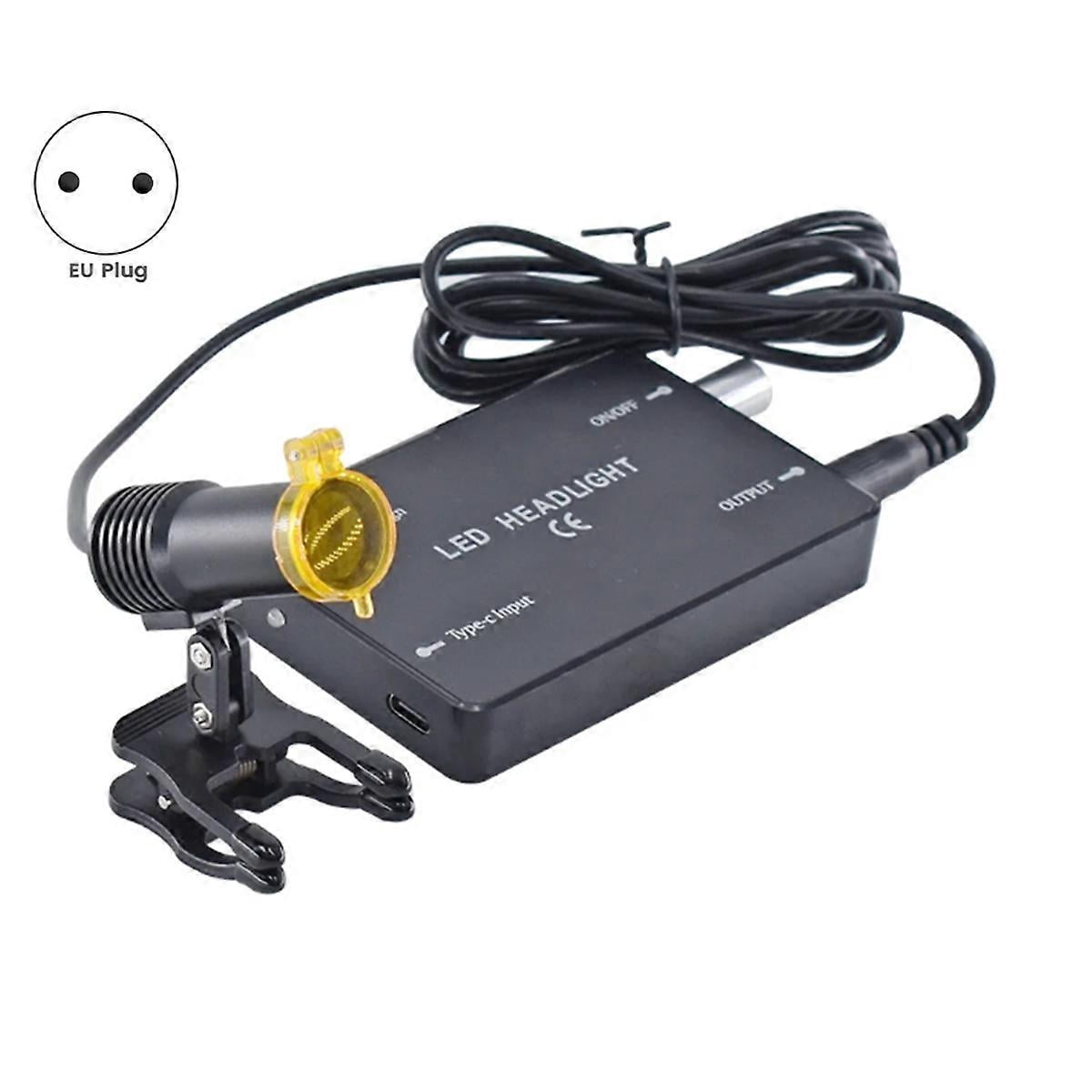 Dental Loupe 5W LED Headlight Dentists Headlamp with Glasses Clip Loupe Spotlight Illuminator UBS C