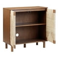 thumbnail image 5 of Nathan James Beacon Boho Accent Cabinet with Doors, Free Standing Kitchen Cabinet Storage with Adjustable Interior Shelf and Seagrass Accent, Dark Brown, 5 of 6
