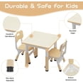 thumbnail image 6 of Eastvita Kids Table & 2 Chairs Set H Adj With Graffiti Desktop 4 In 1 Children Activity Table 23.6 By 23.6 By 19 in Durable Safe Materials Rounded Corners For Ages 2 To 10 Playroom Classroo, 6 of 8