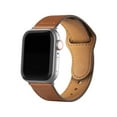 thumbnail image 2 of Band Compatible with Apple Watch Band 44mm 42mm SE/Series 7/6/5/4/3/2/1 Genuine Leather Business Replacement Band Smart Watch Strap for Men Women(Brown/Black,38mm/40mm/42mm/44mm), 2 of 7
