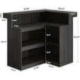 thumbnail image 6 of L-Shaped Home Bar Unit, 4-Tier Corner Liquor Bar Table with Storage Shelves & Wine Glasses Holder, 6 of 6