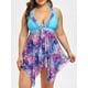 thumbnail image 1 of Set de Tankini de Halter con Color Bloque de Tamaño Plus Rosegal Tankinis, 1 of 5