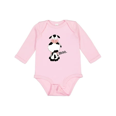 

Inktastic Cow-moo. Gift Baby Boy or Baby Girl Long Sleeve Bodysuit