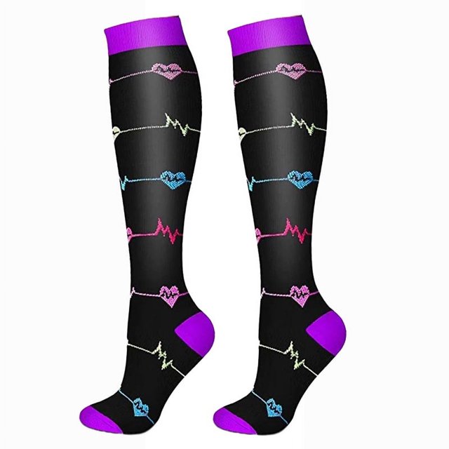 Men Women Socks Compression Socks Elastic Sports Beautiful Leg Nurse Stocking Jogging Climbing Cycling Flight Excercise 10 S M