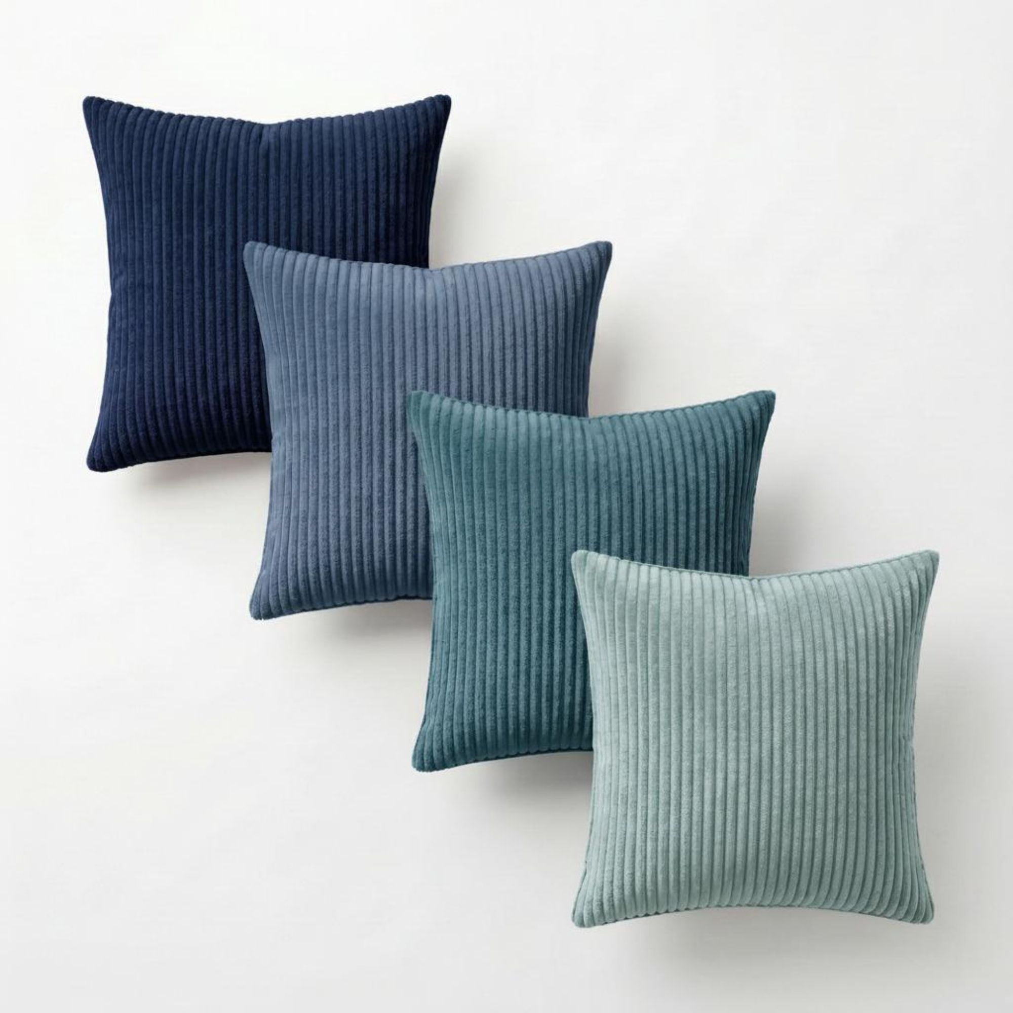 Decorative Throw Pillow Covers 18x18 Inch, Set of 4 Soft Corduroy Cushion Covers, Farmhouse Boho Neutral Pillow Cases for Couch, Sofa, Bed, Living Room