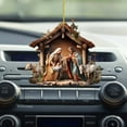 thumbnail image 6 of Charming Wooden Effect Nativity Scene Christmas Ornaments, Jesus Birth Decoration for Traditional Holiday Tree, 6 of 6