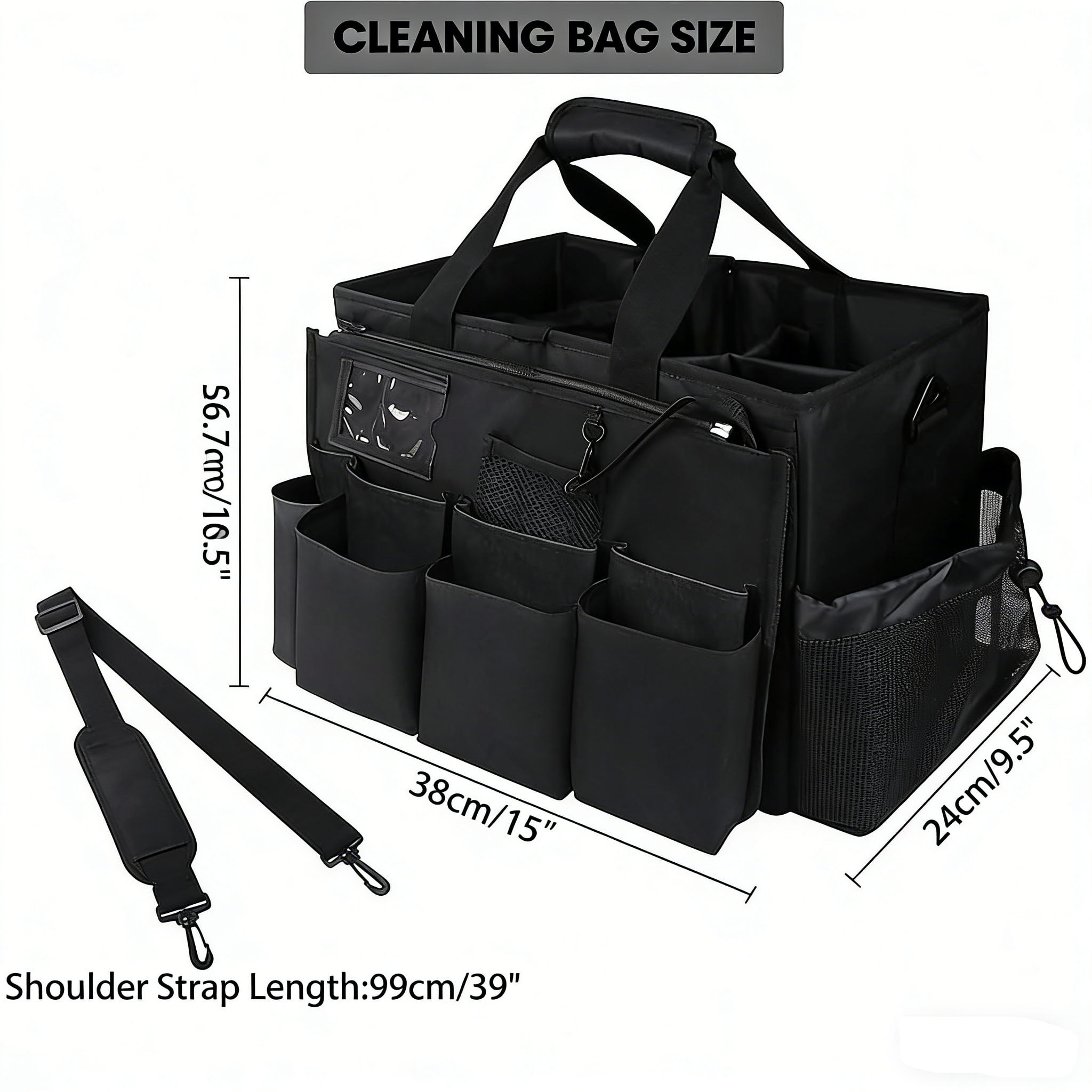 LANGSONGHONG Large Cleaning Caddy Bag, with Multi Pockets, for Car Accessories, Cleaners, Under Sink and Housekeeper