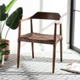 thumbnail image 6 of SAFAVIEH Munro Leather Woven Accent Chairs, Walnut (Sungkai Wood Frame)/Cognac (Leather Seat) (22 in. W x 20.5 in. D x 28.5 in. H), 6 of 18