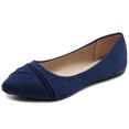 thumbnail image 1 of Ollio Women's Shoes Ballet Dress Faux Suede Pleated Pointed Toe Flats 1BN1833, 1 of 6