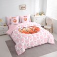 thumbnail image 3 of jejeloiu Baseball Sport Game 7pcs Bedding Comforter Set,Pink Cute Bows Queen Bedding Sets For Girls Kids Reversible, 3 of 8